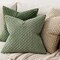 Throw Pillow Covers Soft Corduroy Decorative Set of 2 Boho Striped Pillow Covers Pillowcases Farmhouse Home Decor for Couch Bed Sofa Living Room Spring 18x18 Inch Sage Green